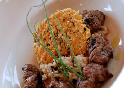 Filet tips and mushroom risotto