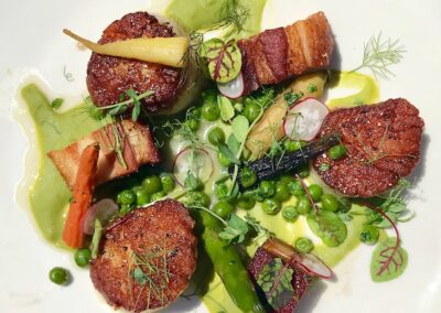 Summer Seared Sea Scallops & Pork Belly